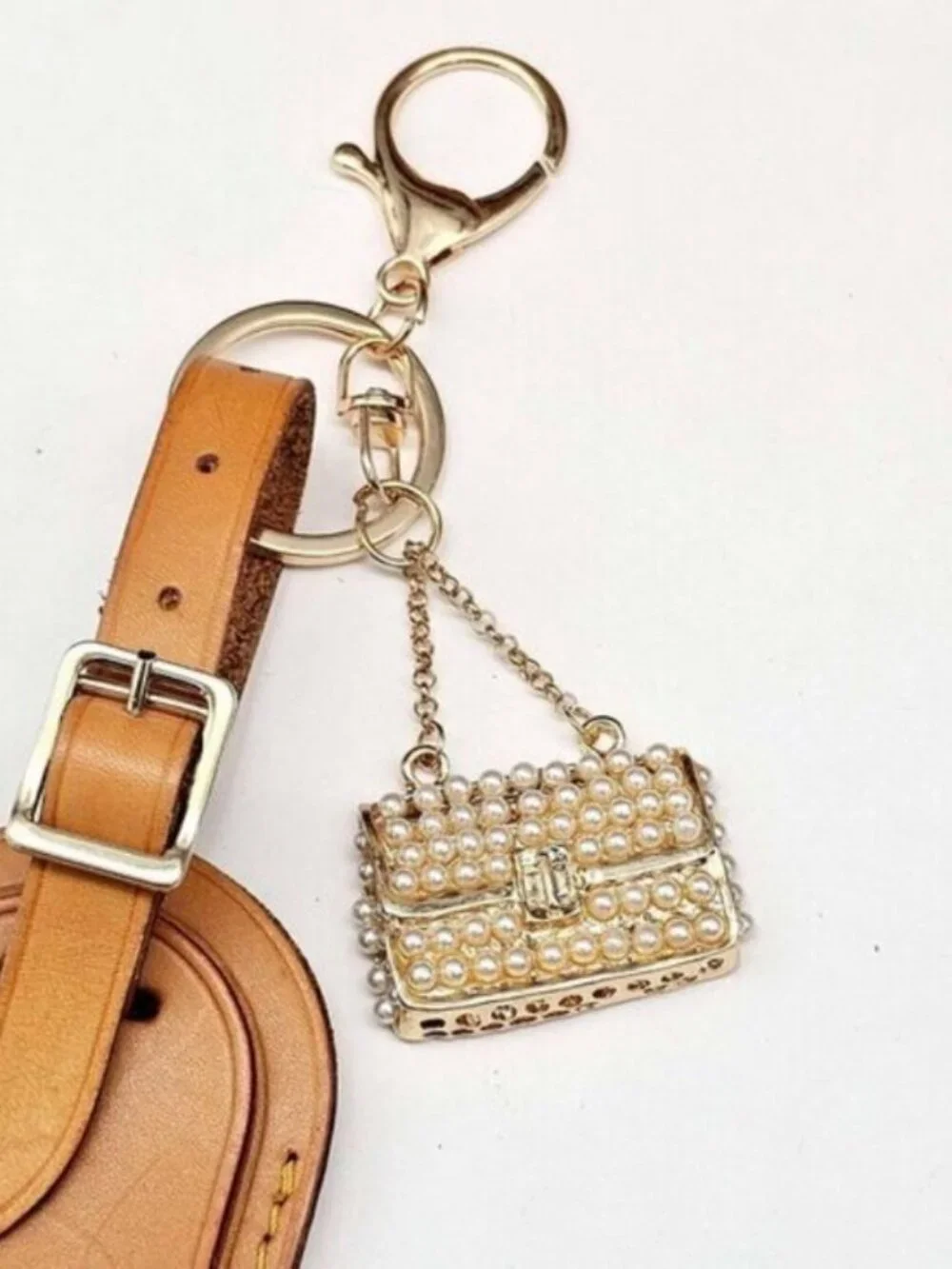 Authentic Louis Vuitton Luggage Tag with Unbranded Keycharm, Keychain